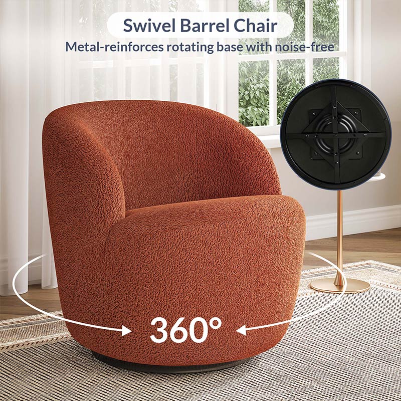 Slate Velvet Upholstered Swivel Barrel Chair