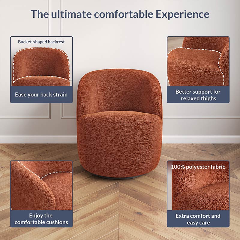 Slate Velvet Upholstered Swivel Barrel Chair