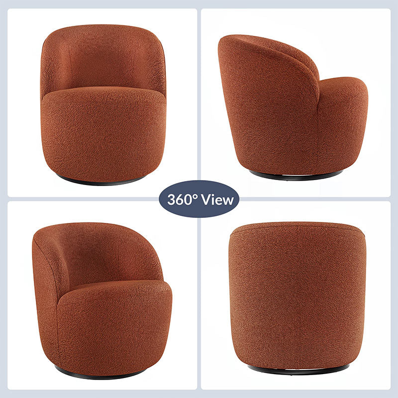 Slate Velvet Upholstered Swivel Barrel Chair