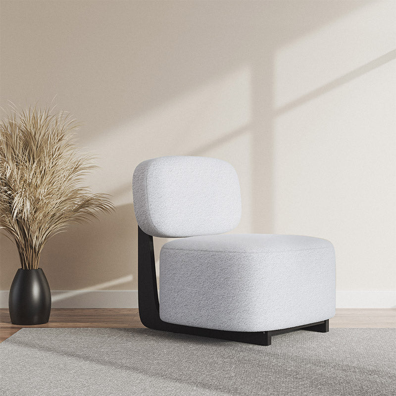 Modern Light Gray Sherpa Accent Chair