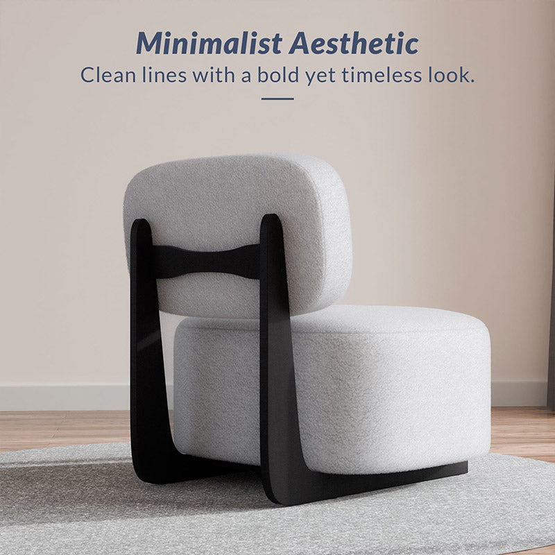 Modern Light Gray Sherpa Accent Chair