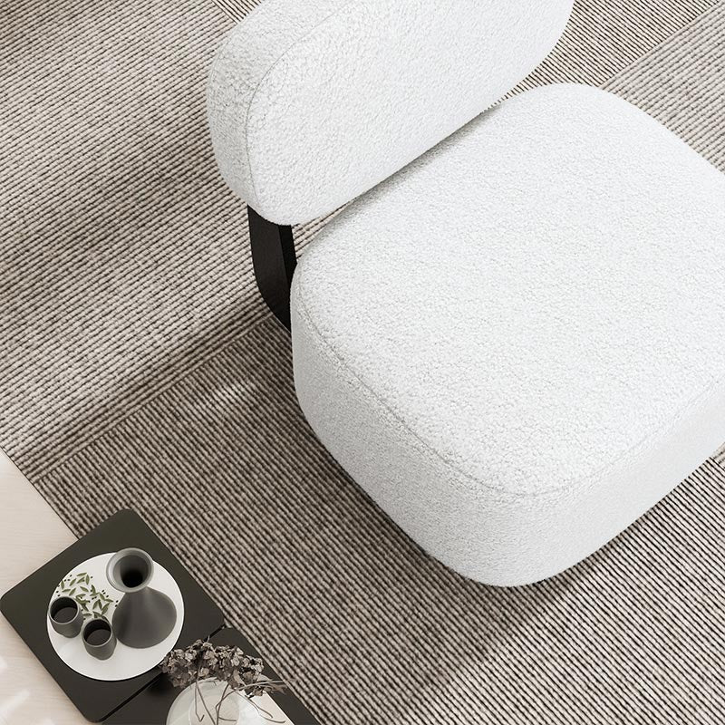 Modern Light Gray Sherpa Accent Chair