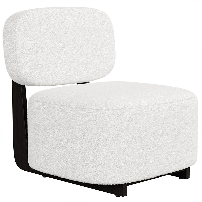 Modern Light Gray Sherpa Accent Chair