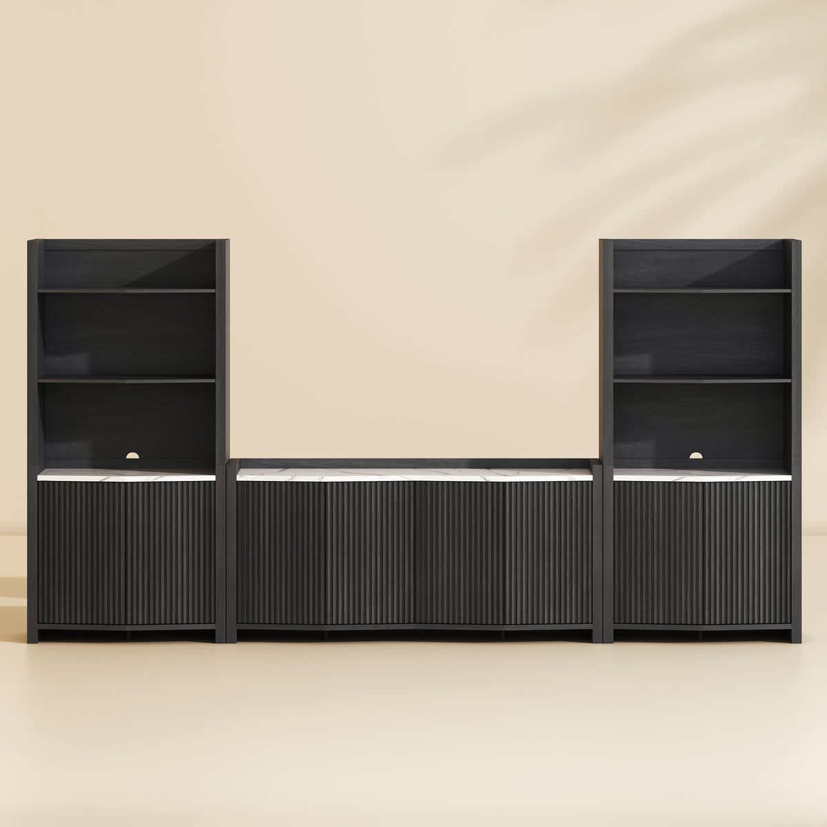Delphi Fluted Modular Entertainment Center (5-Piece)