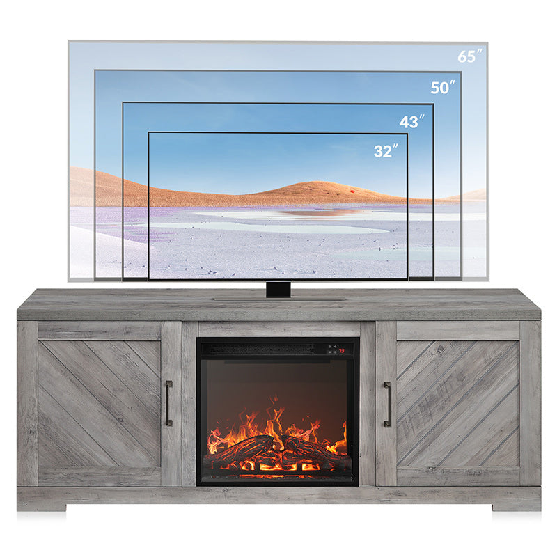 Hilo 58" Rustic Fireplace TV Stand