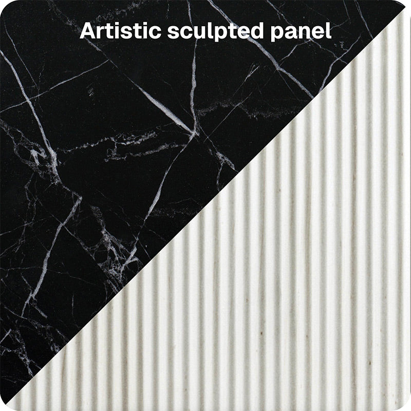 68" Faux Marble Top Modern Fluted TV Stand
