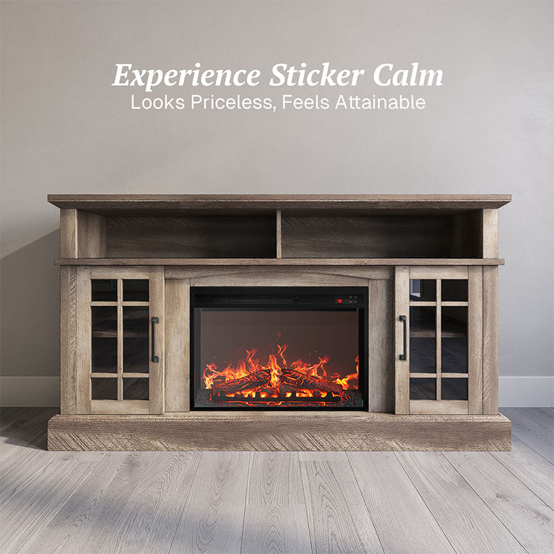 Astorga 58" Modern Farmhouse Fireplace TV Stand