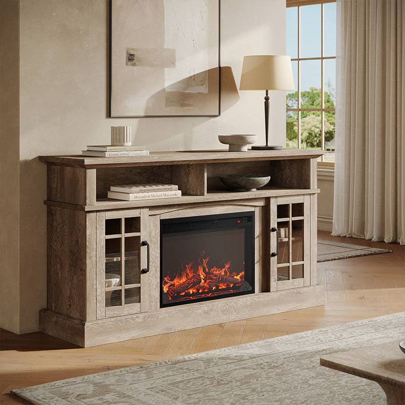 Astorga 58" Modern Farmhouse Fireplace TV Stand