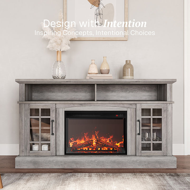 Astorga 58" Modern Farmhouse Fireplace TV Stand