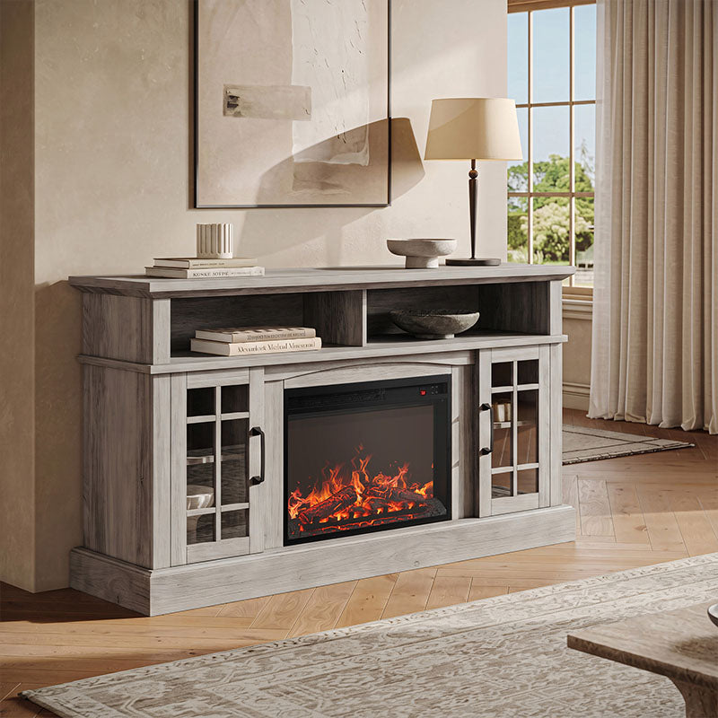 Astorga 58" Modern Farmhouse Fireplace TV Stand