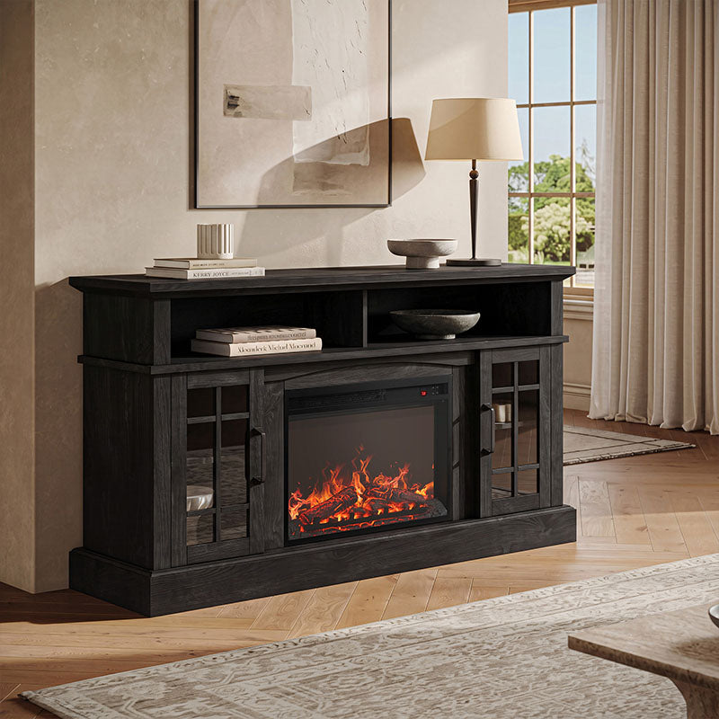 Astorga 58" Modern Farmhouse Fireplace TV Stand