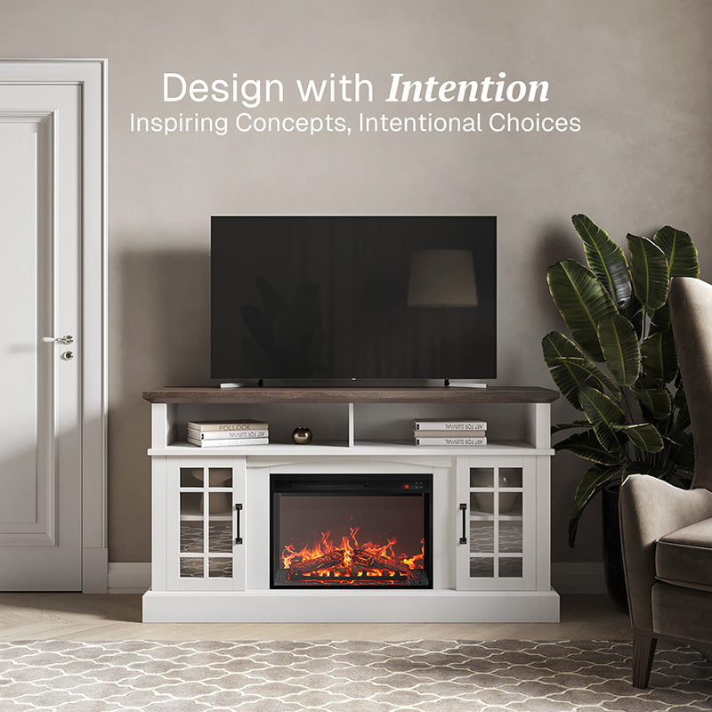 Astorga 58" Modern Farmhouse Fireplace TV Stand
