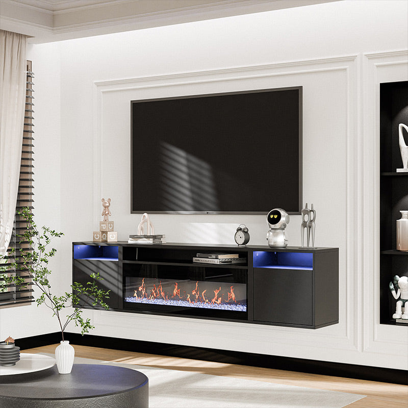 70" Floating Fireplace TV Stand