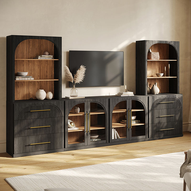Jagger Double-Arc Modular Entertainment Wall Unit (6-Piece)