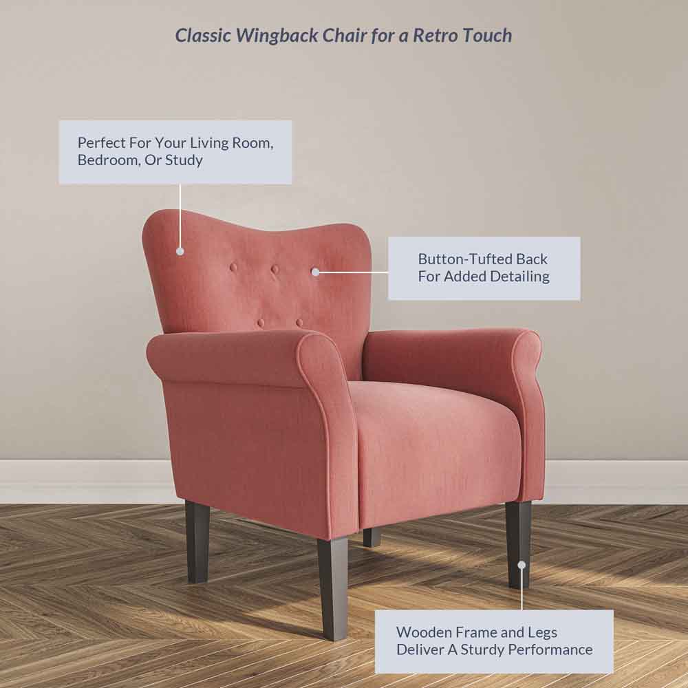 Allston High Back Upholstered Accent Armchair