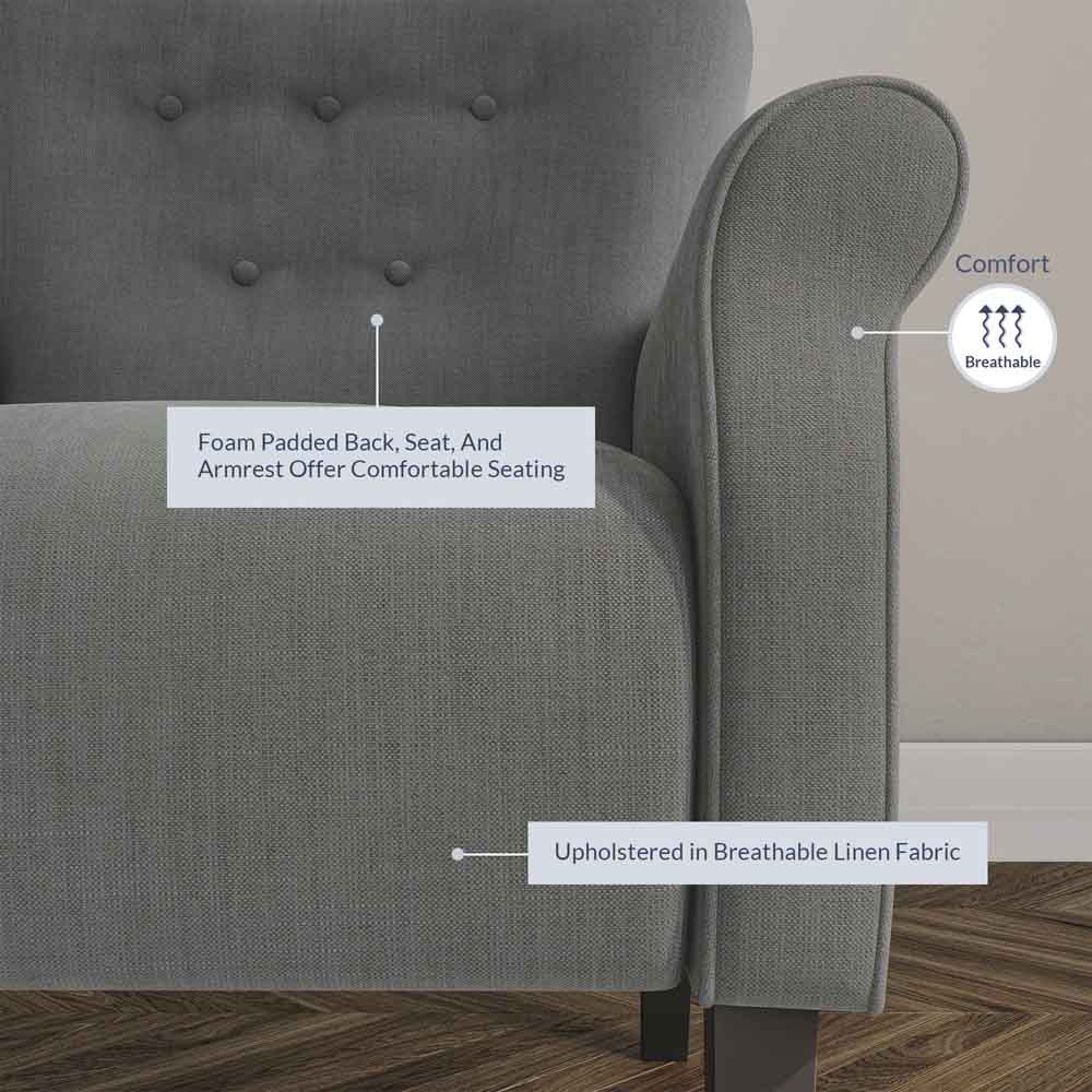 Allston High Back Upholstered Accent Armchair