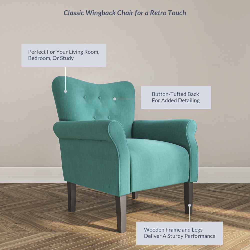 Allston High Back Upholstered Accent Armchair