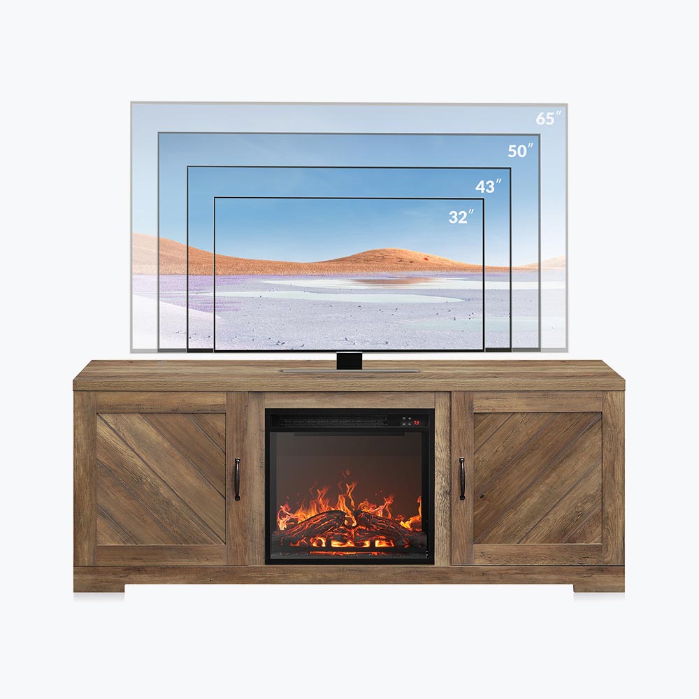 Hilo 58" Rustic Fireplace TV Stand