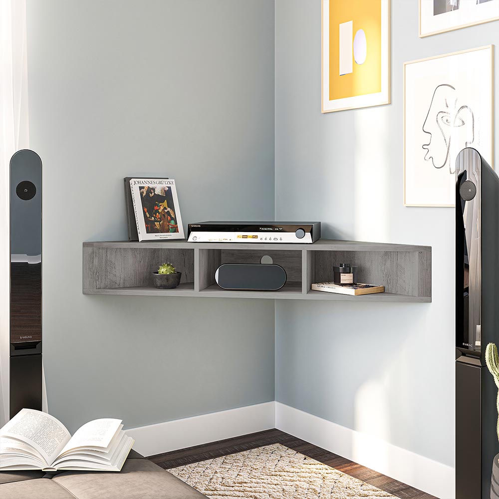 Russel Floating Corner TV Stand for TVs up to 50"