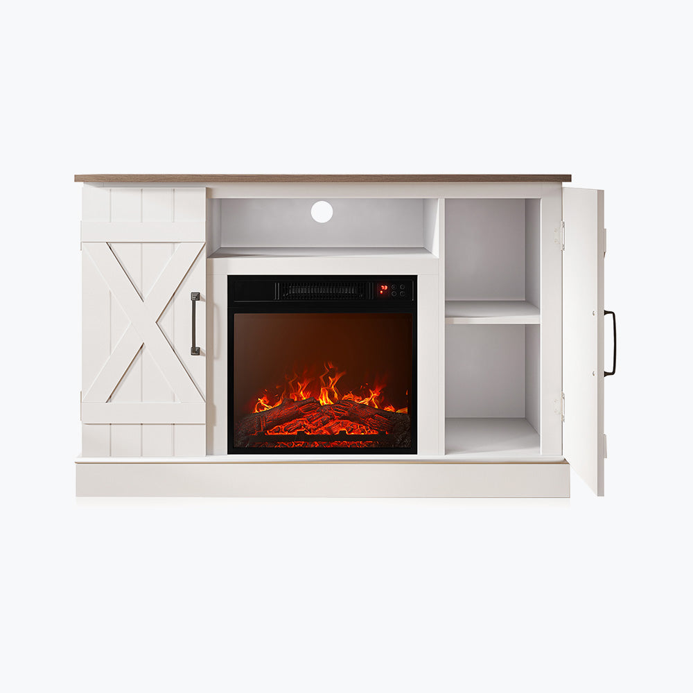 Veropeso 47" Barn Door Farmhouse Fireplace TV Stand