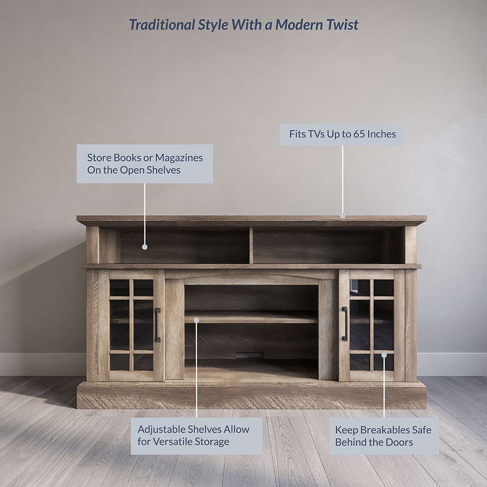 Astorga 58" Modern Farmhouse Fireplace TV Stand