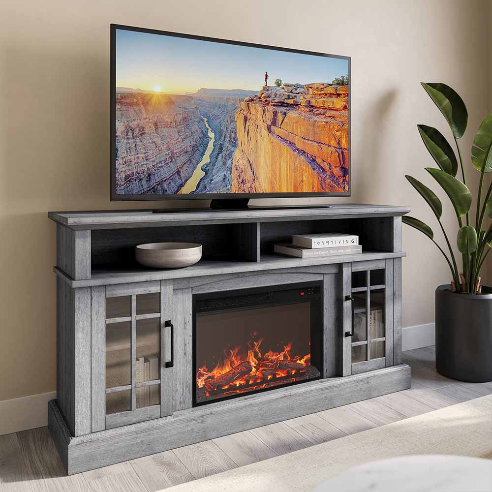 Astorga 58" Modern Farmhouse Fireplace TV Stand