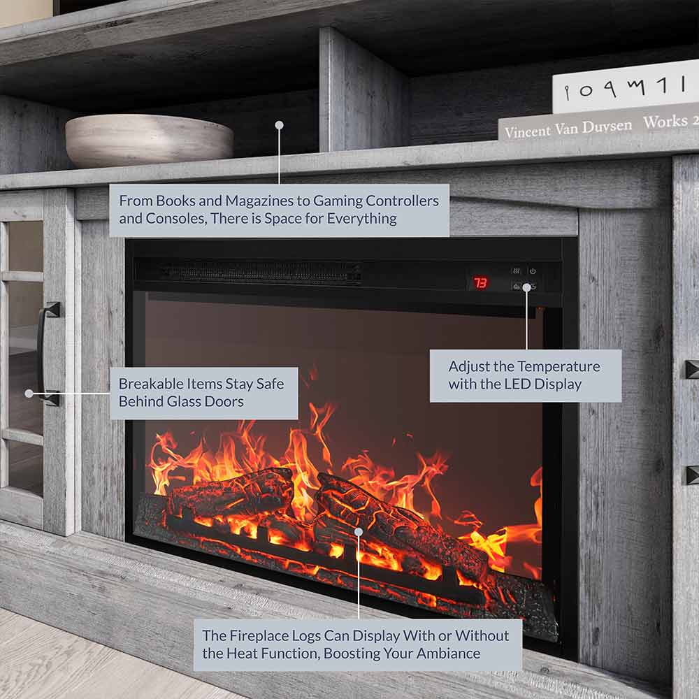 Astorga 58" Modern Farmhouse Fireplace TV Stand