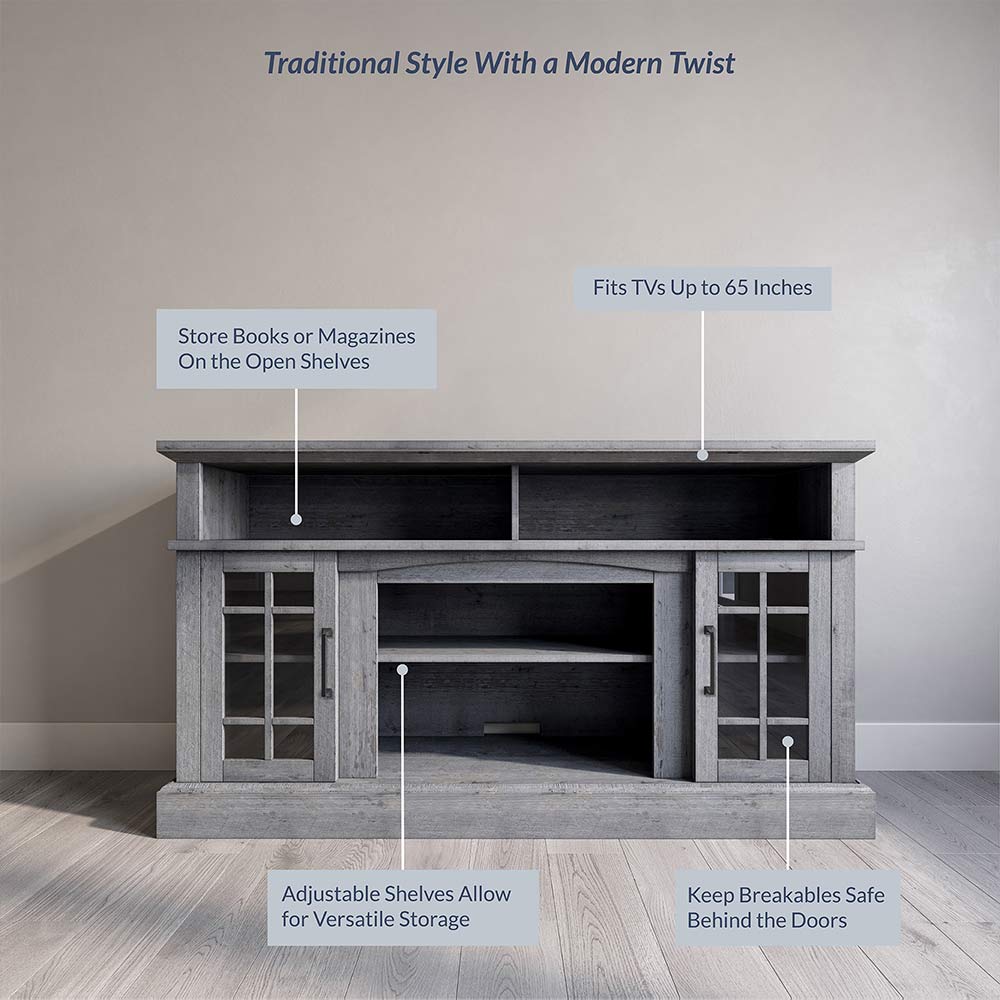 Astorga 58" Modern Farmhouse Fireplace TV Stand
