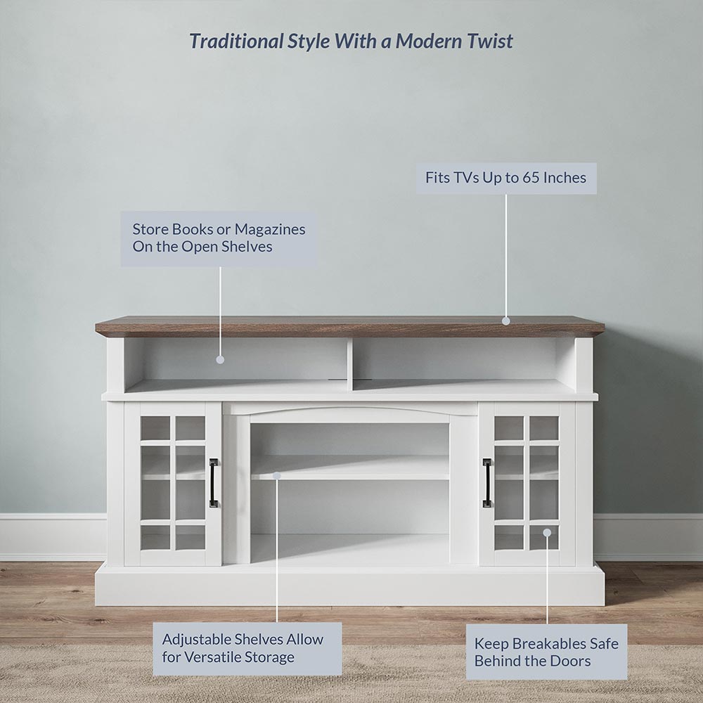 Astorga 58" Modern Farmhouse Fireplace TV Stand