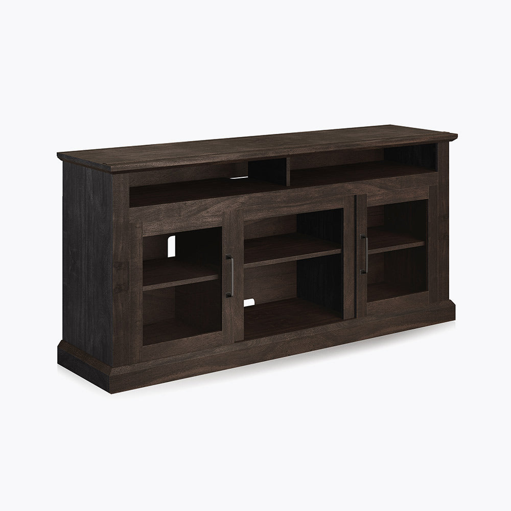 Cayman 60" Glass Door Farmhouse Fireplace TV Stand