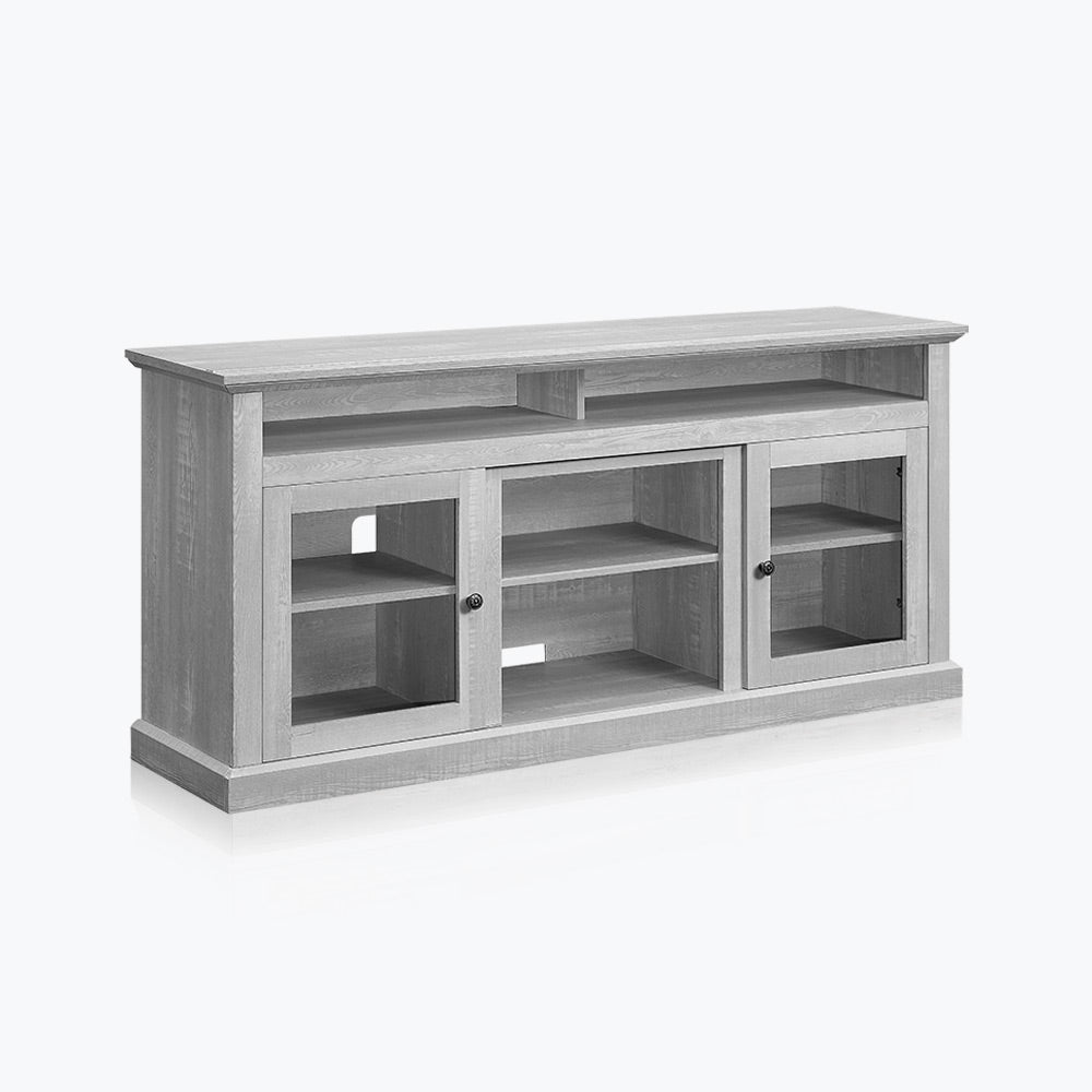 Cayman 60" Glass Door Farmhouse Fireplace TV Stand