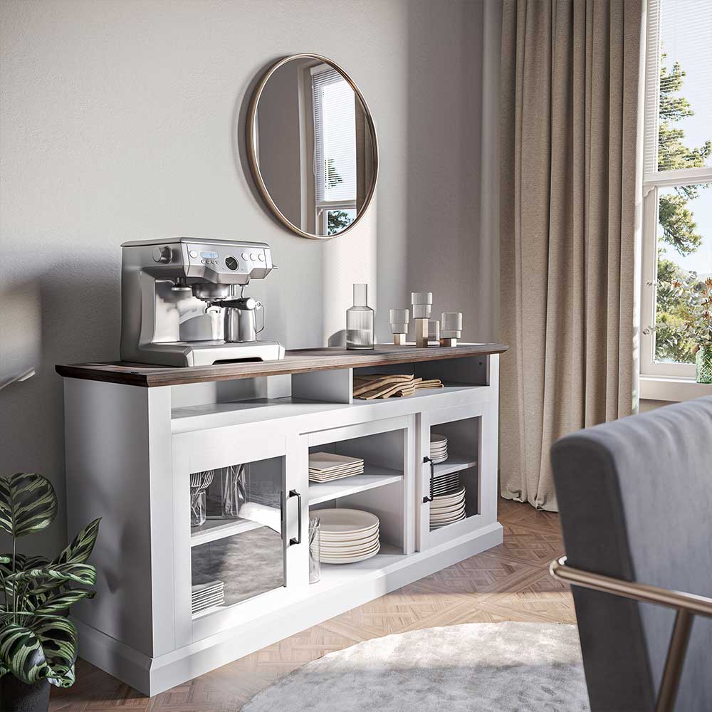 Cayman 60" Glass Door Farmhouse Fireplace TV Stand