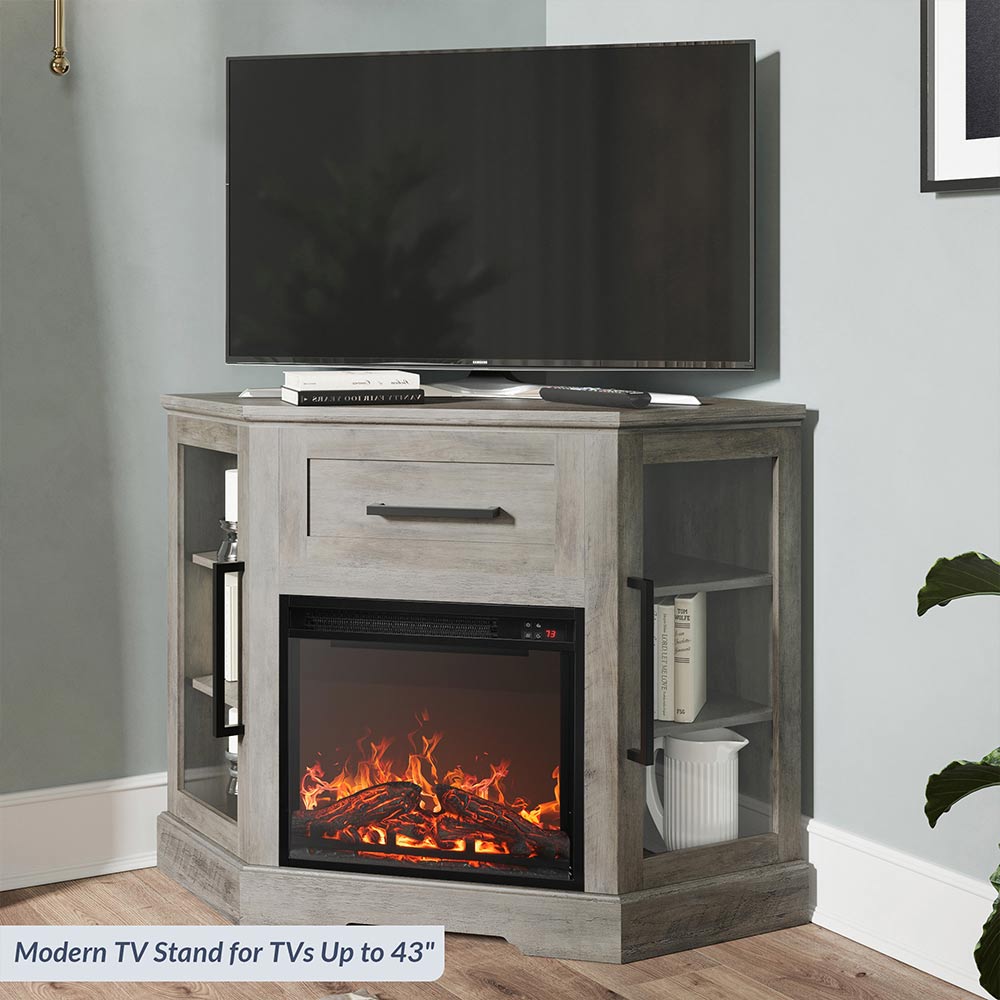 Dale 43" Corner Fireplace TV Stand