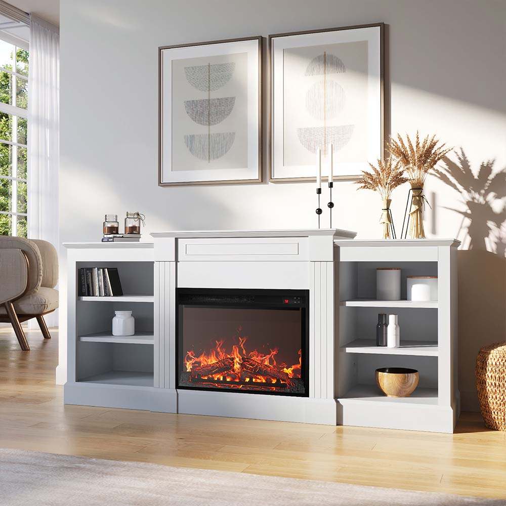 Lenore 66" Glass Door Electric Fireplace TV Stand