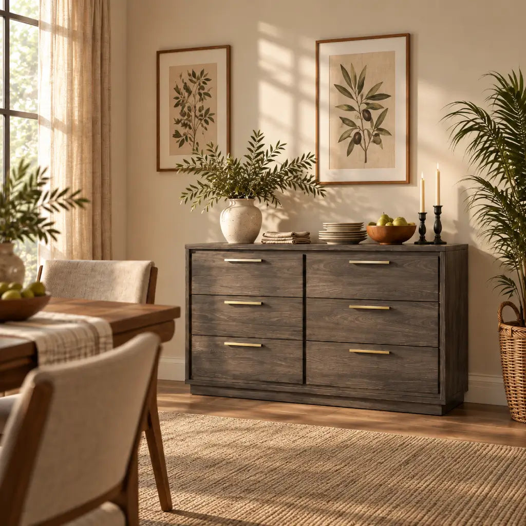 Dresser used as dining room sideboard