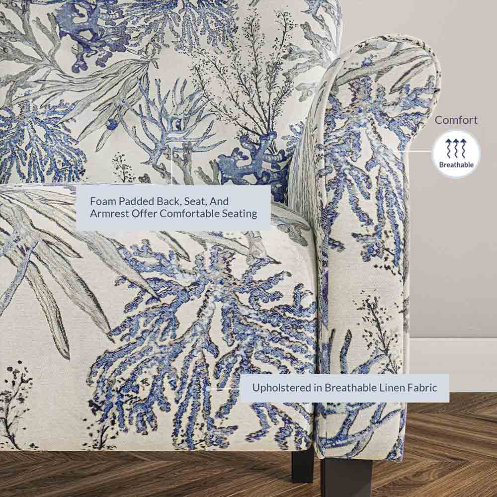 Allston High Back Upholstered Accent Armchair