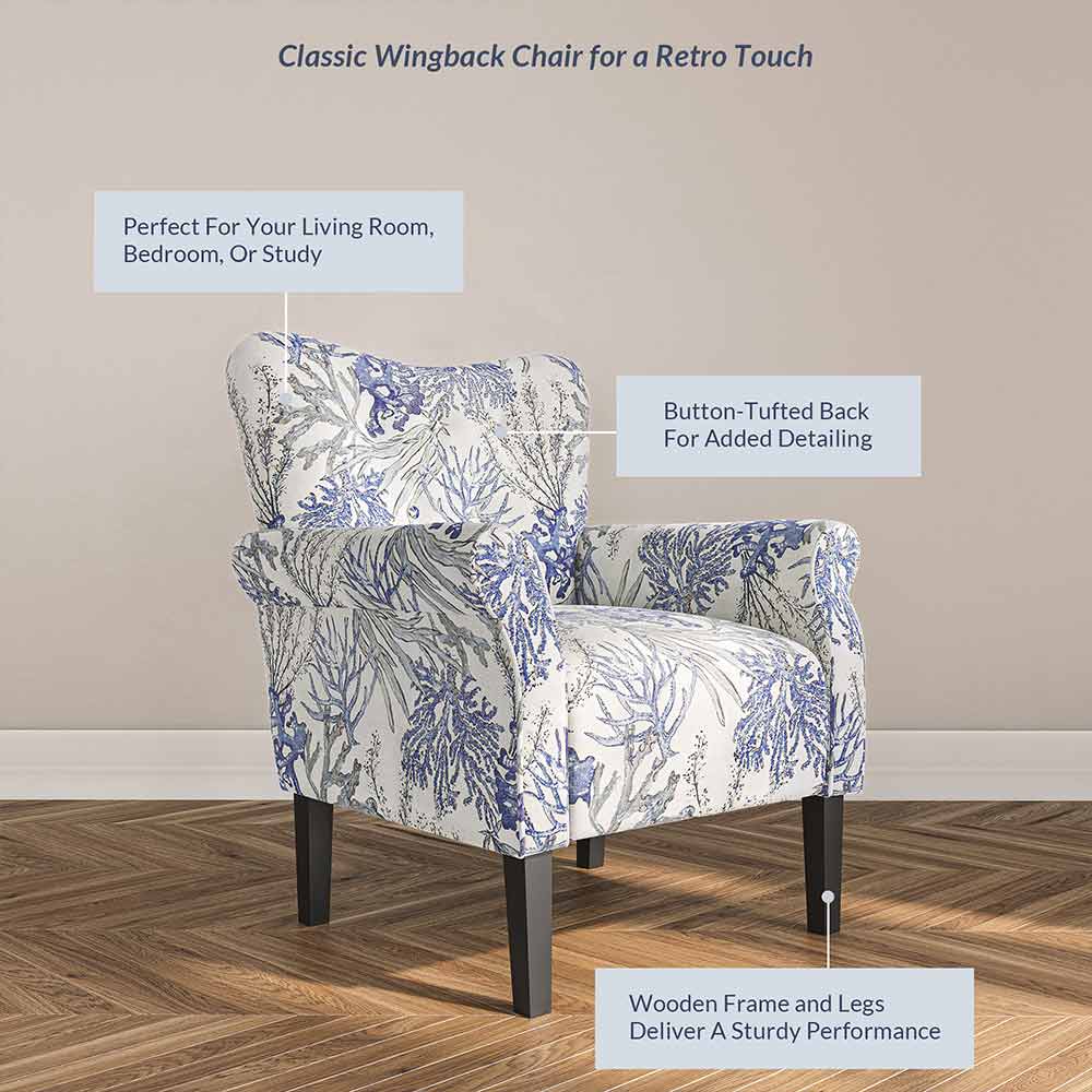 Allston High Back Upholstered Accent Armchair