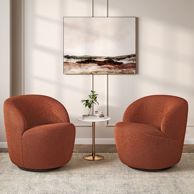 Slate Velvet Upholstered Swivel Barrel Chair