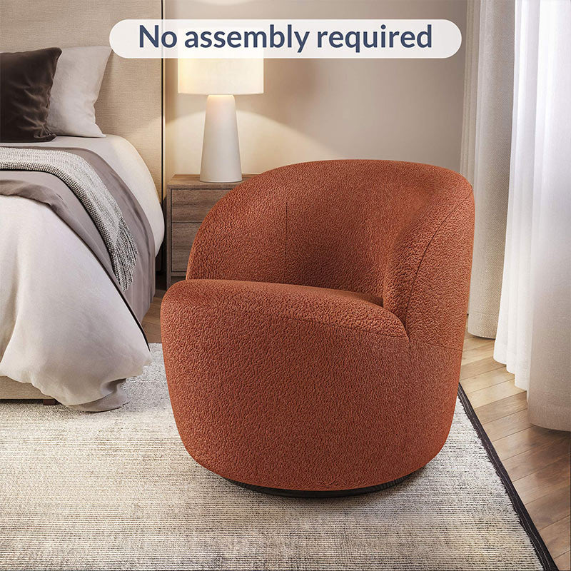 Slate Velvet Upholstered Swivel Barrel Chair