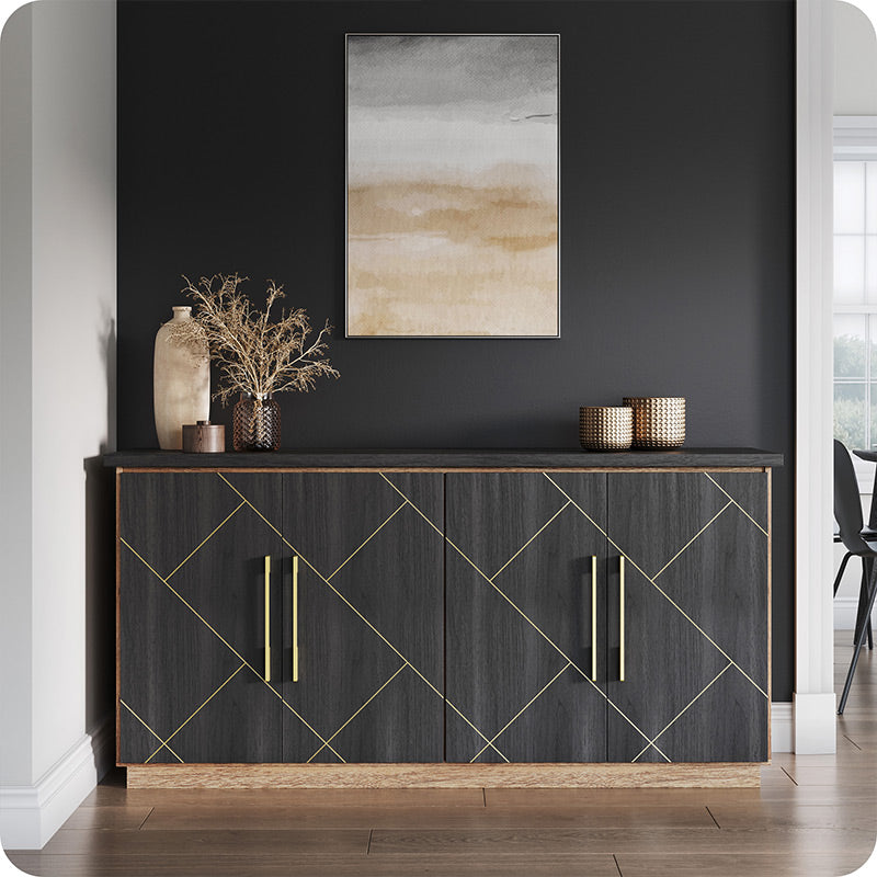 65" Gold Accents Sideboard Buffet Cabinet