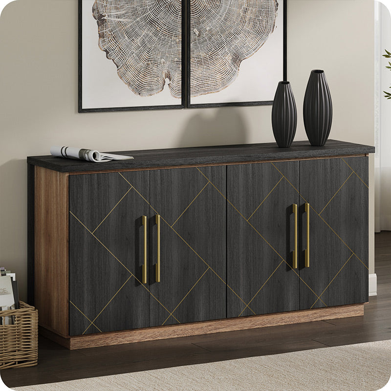 65" Gold Accents Sideboard Buffet Cabinet