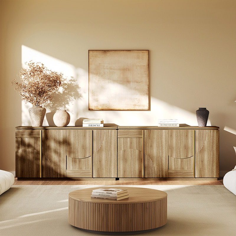 63" Arched Geometric Door Modern Sideboards (Set of 2)