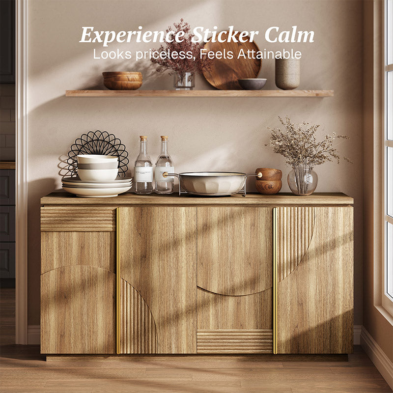63" Arched Geometric Door Modern Sideboards (Set of 2)