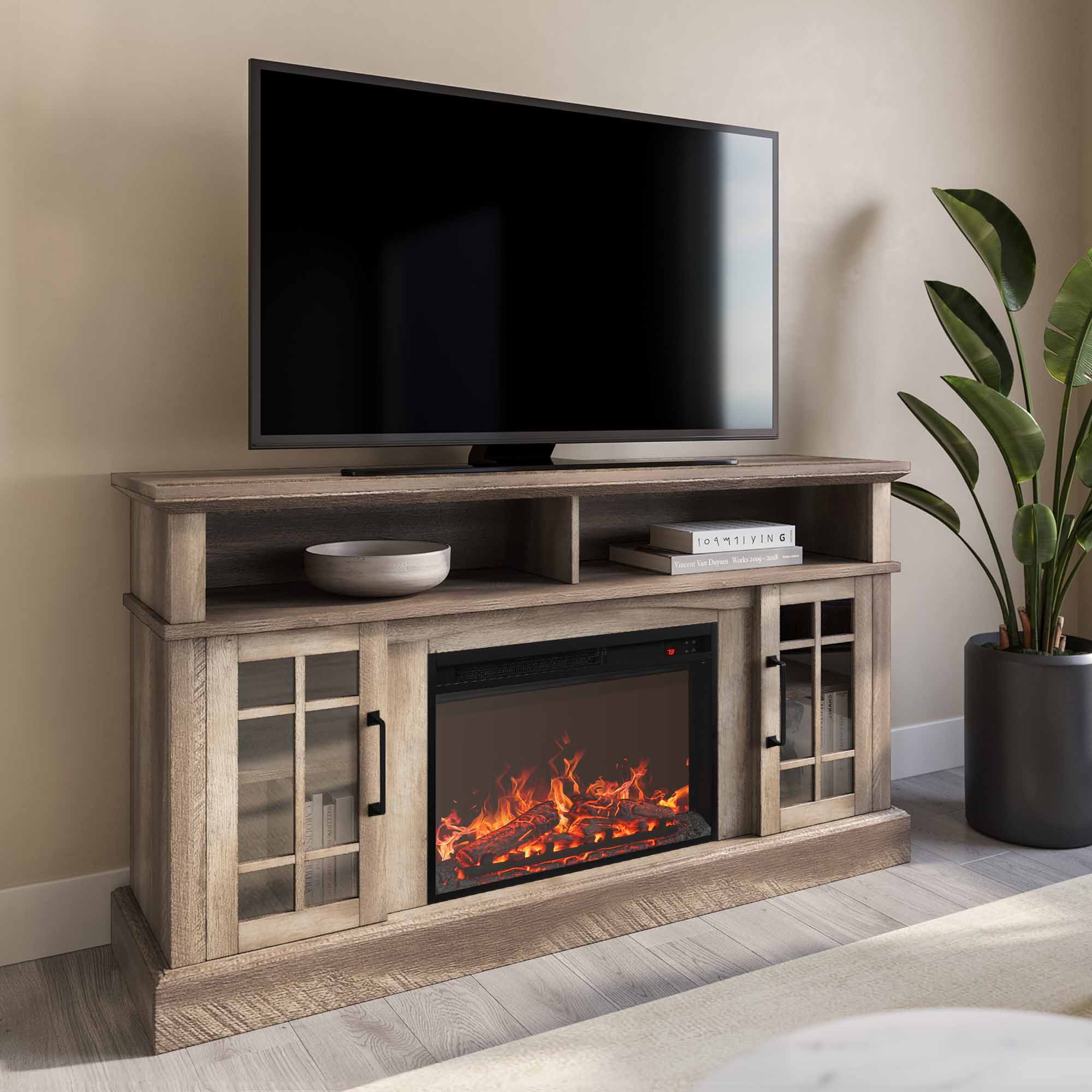 Astorga 58" Modern Farmhouse Fireplace TV Stand