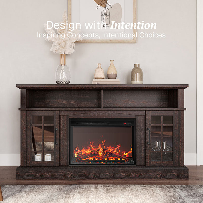 Astorga 58" Modern Farmhouse Fireplace TV Stand