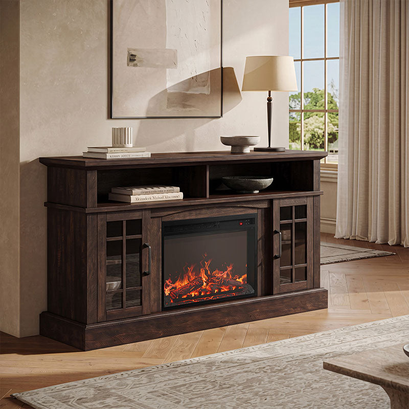 Astorga 58" Modern Farmhouse Fireplace TV Stand