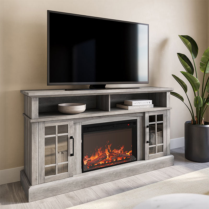 Astorga 58" Modern Farmhouse Fireplace TV Stand
