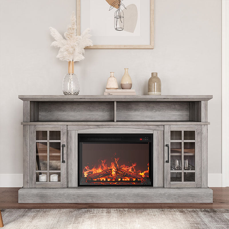 Astorga 58" Modern Farmhouse Fireplace TV Stand