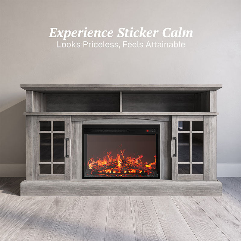Astorga 58" Modern Farmhouse Fireplace TV Stand