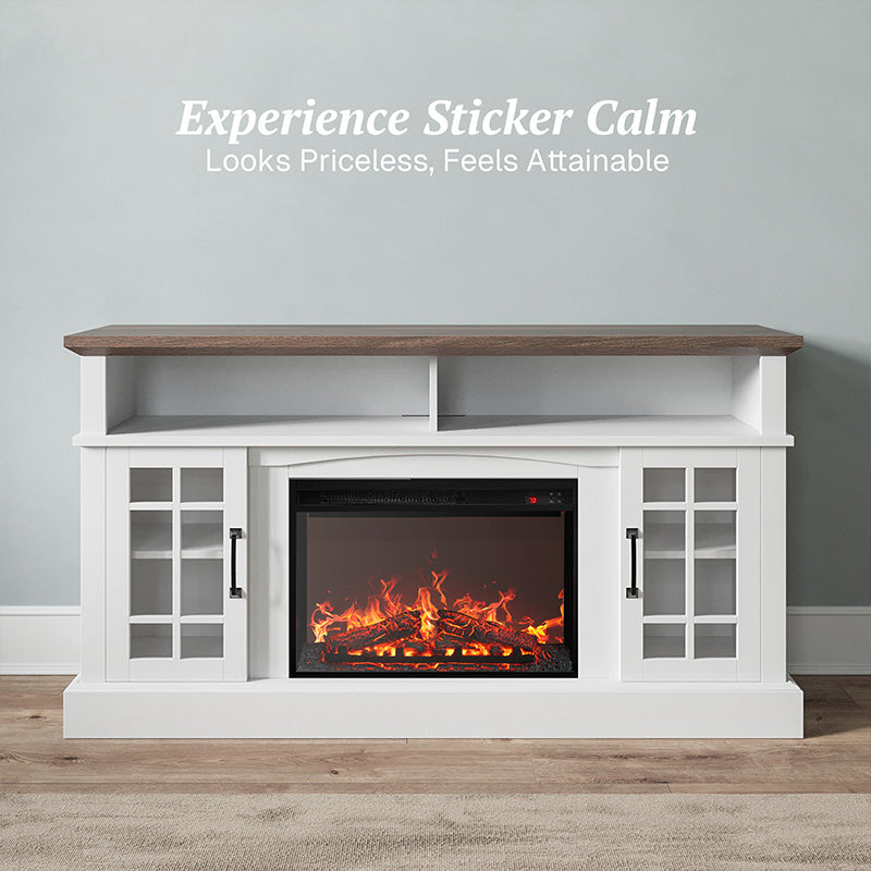 Astorga 58" Modern Farmhouse Fireplace TV Stand